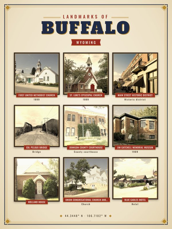 Buffalo Landmarks Photo Poster artwork detail
