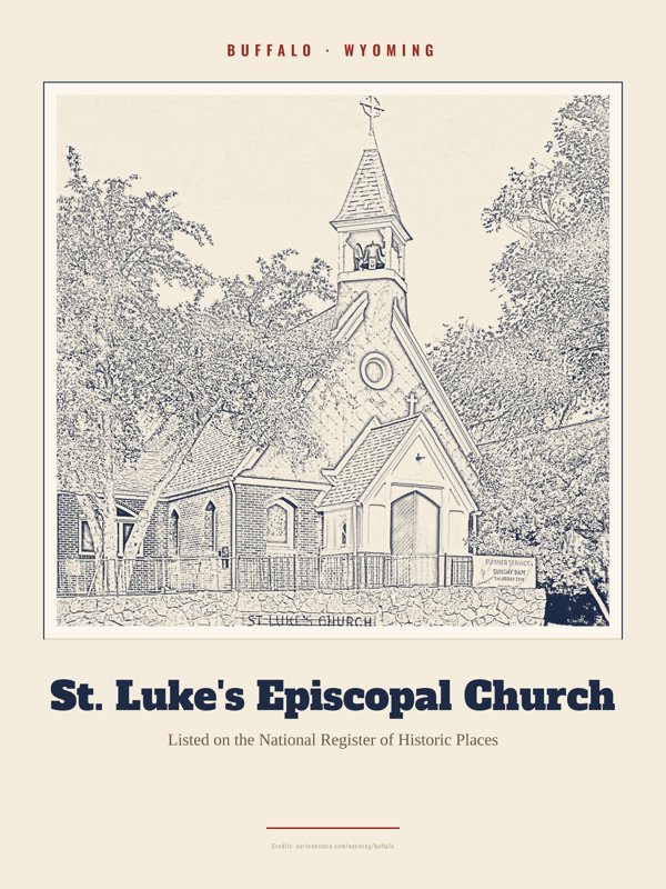 Buffalo St. Luke's Episcopal Church Landmark Print artwork detail