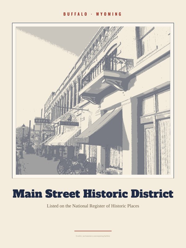 Buffalo Main Street Historic District Landmark Print artwork detail