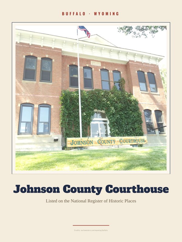 Buffalo Johnson County Courthouse Landmark Print artwork detail