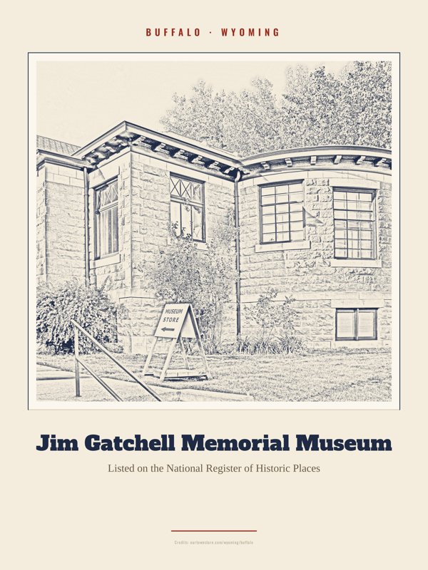 Buffalo Jim Gatchell Memorial Museum Landmark Print artwork detail