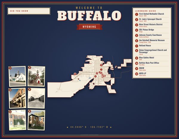 Buffalo Map Placemat artwork detail