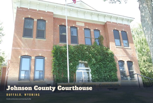 Buffalo Johnson County Courthouse Postcard artwork detail
