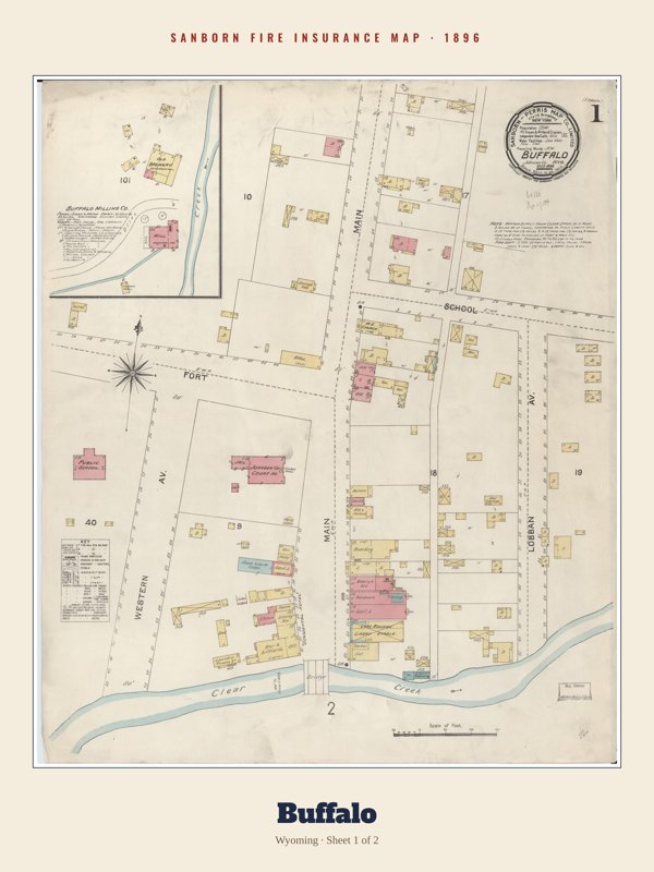 Buffalo Sanborn Map Print artwork detail