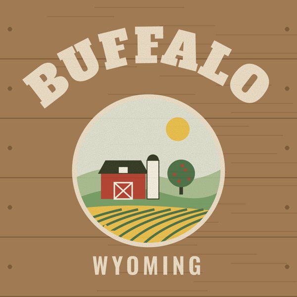 Buffalo Hometown Wood Sign artwork detail