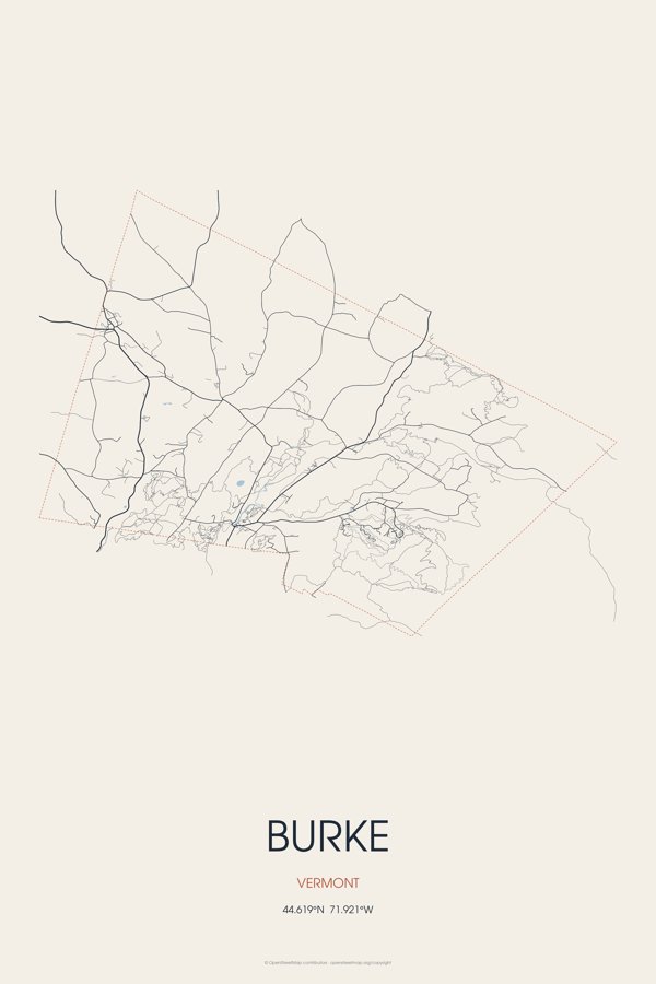 Burke Street Map Poster · Linen artwork detail