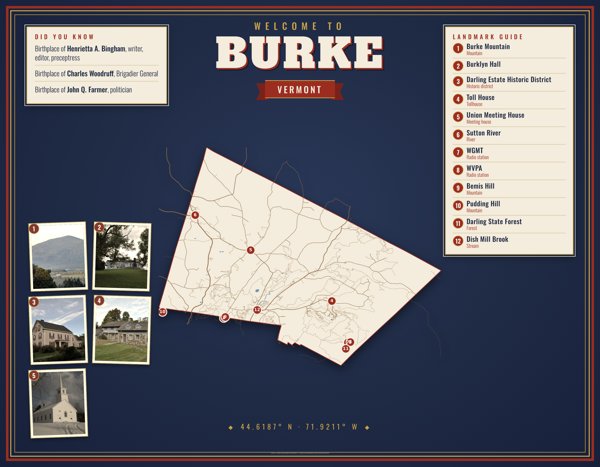 Burke Map Placemat artwork detail