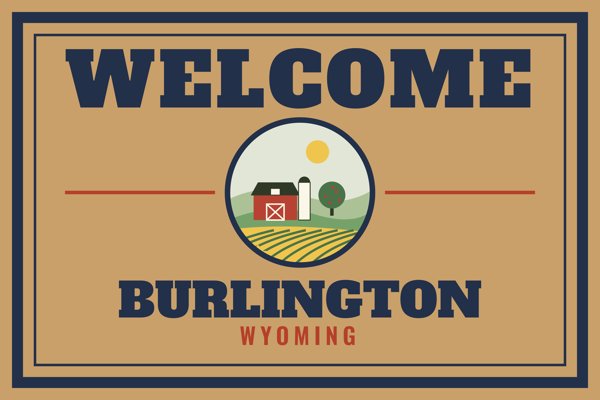 Burlington Welcome Doormat artwork detail