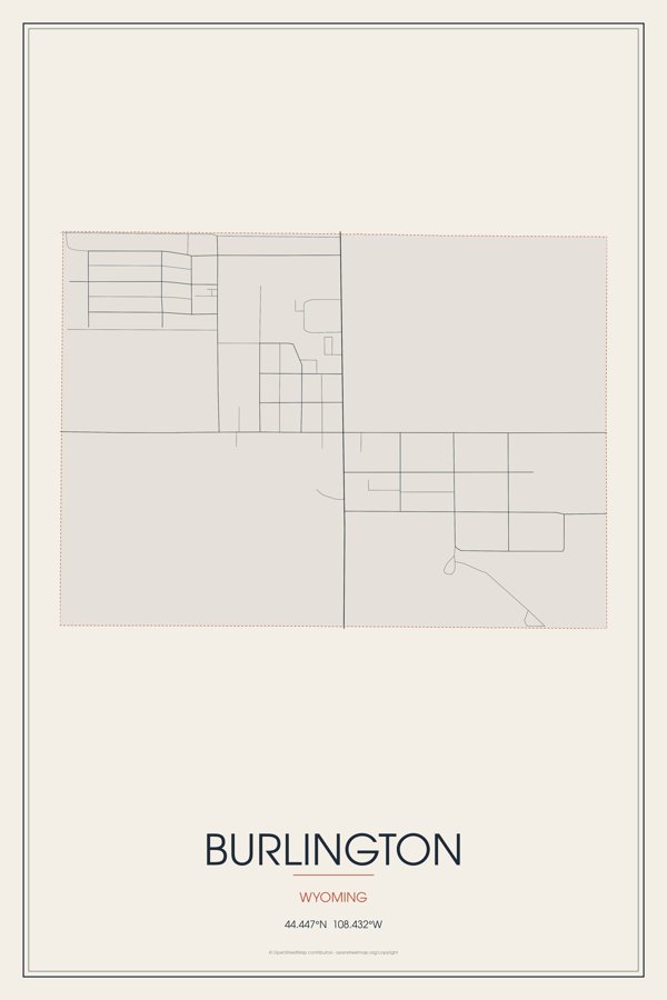 Burlington Street Map Poster · Linen artwork detail