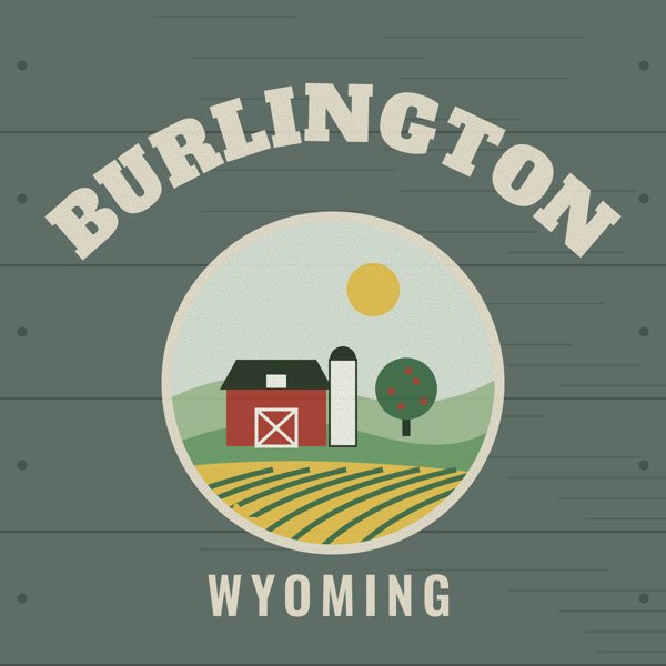 Burlington Hometown Wood Sign artwork detail