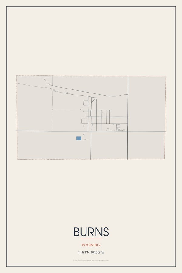 Burns Street Map Poster · Linen artwork detail