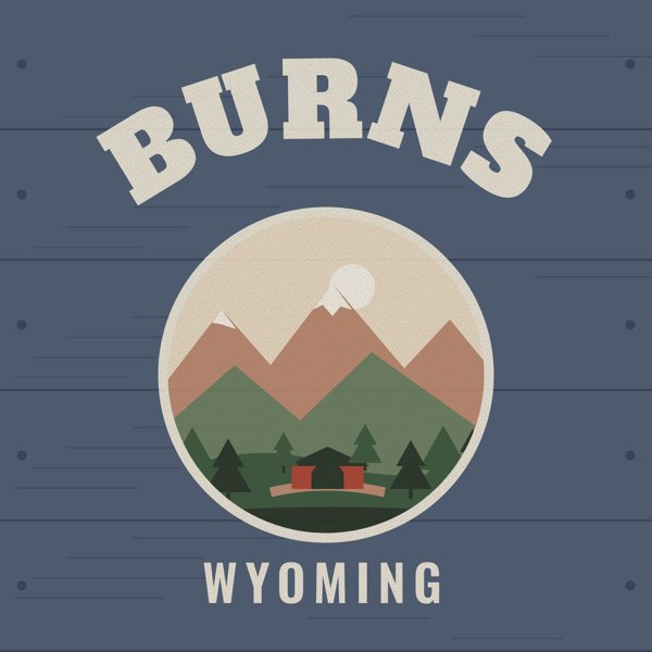 Burns Hometown Wood Sign artwork detail