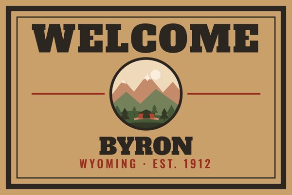 Byron Welcome Doormat artwork detail