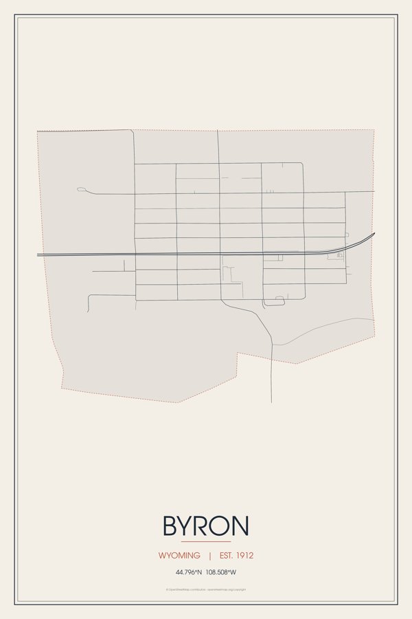 Byron Street Map Poster · Linen artwork detail