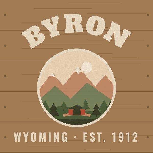 Byron Hometown Wood Sign artwork detail