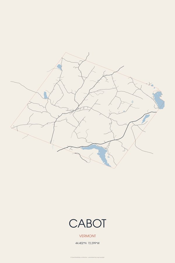 Cabot Street Map Poster · Linen artwork detail