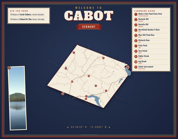 Cabot Map Placemat artwork detail