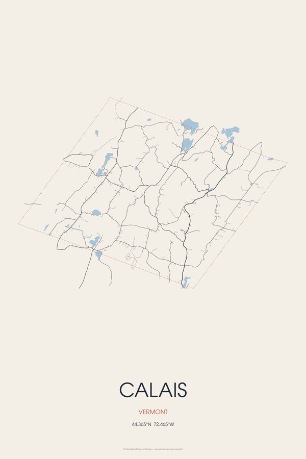 Calais Street Map Poster · Linen artwork detail
