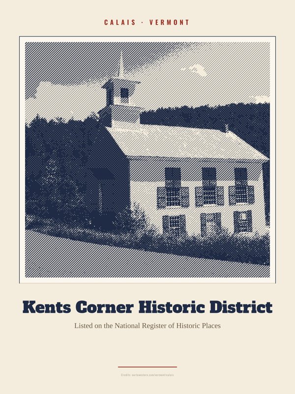 Calais Kents Corner Historic District Landmark Print artwork detail