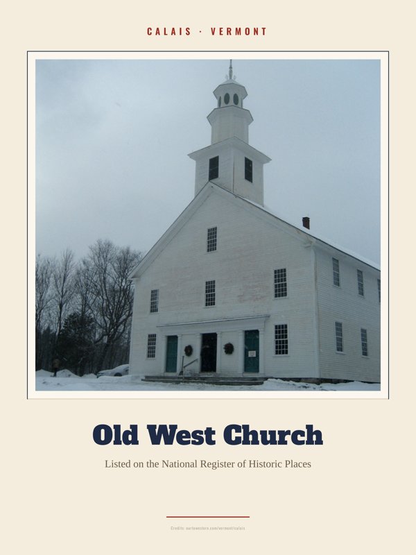 Calais Old West Church Landmark Print artwork detail