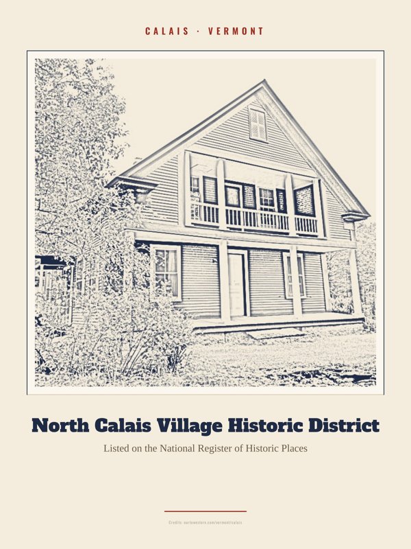 Calais North Calais Village Historic District Landmark Print artwork detail