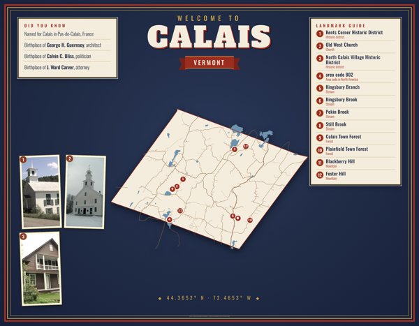 Calais Map Placemat artwork detail