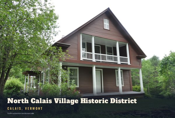Calais North Calais Village Historic District Postcard artwork detail