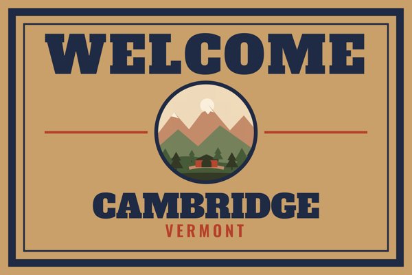 Cambridge Welcome Doormat artwork detail