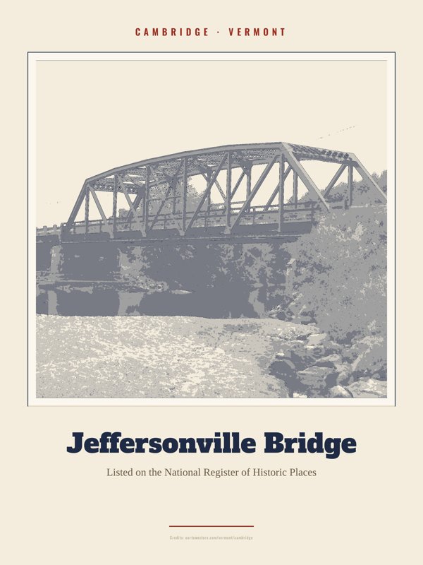 Cambridge Jeffersonville Bridge Landmark Print artwork detail