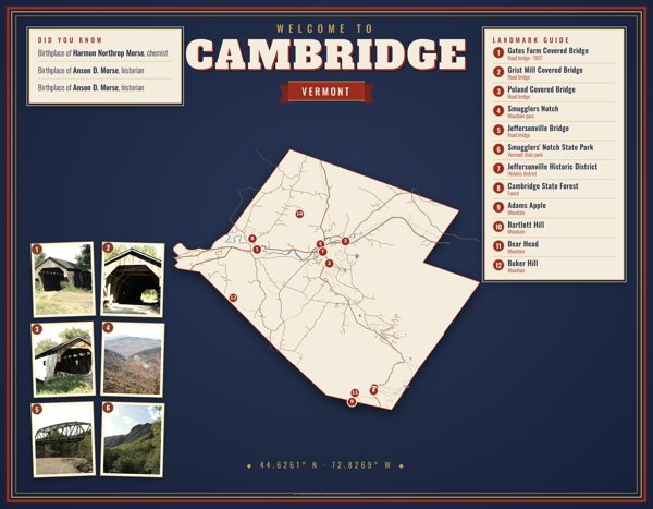 Cambridge Map Placemat artwork detail