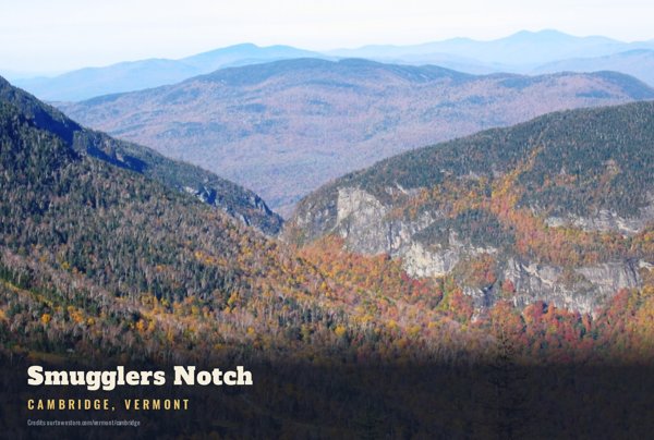 Cambridge Smugglers Notch Postcard artwork detail