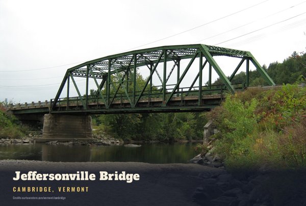 Cambridge Jeffersonville Bridge Postcard artwork detail