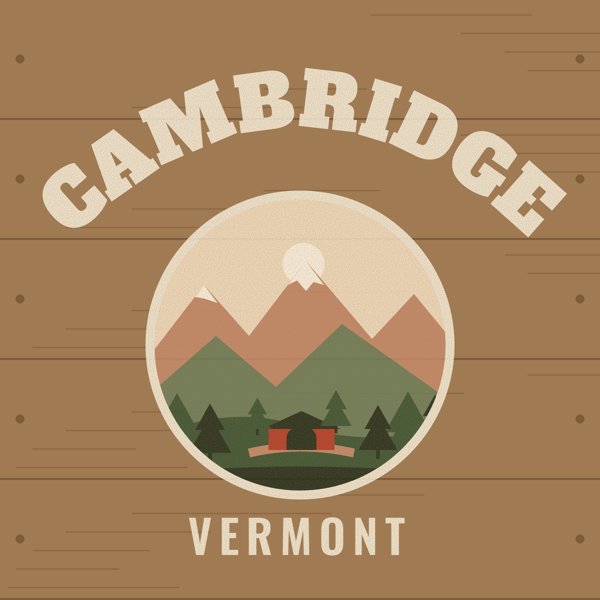 Cambridge Hometown Wood Sign artwork detail