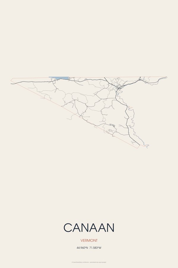 Canaan Street Map Poster · Linen artwork detail