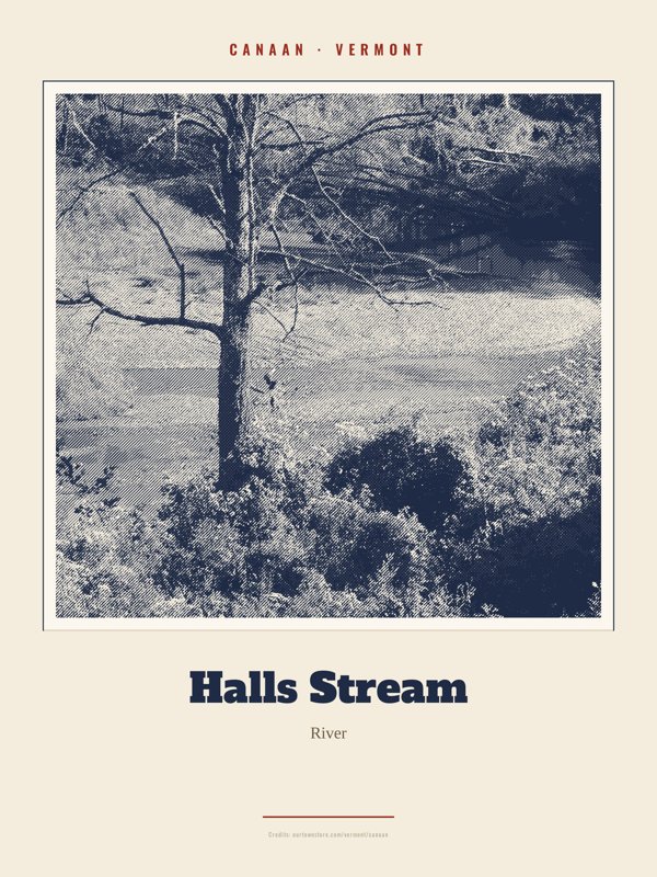 Canaan Halls Stream Landmark Print artwork detail