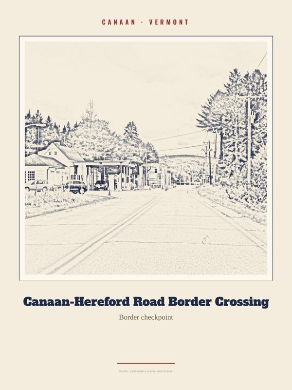 Canaan Canaan-Hereford Road Border Crossing Landmark Print artwork detail