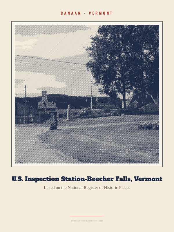 Canaan U.S. Inspection Station-Beecher Falls, Vermont Landmark Print artwork detail