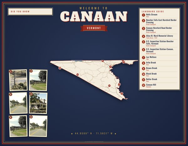 Canaan Map Placemat artwork detail