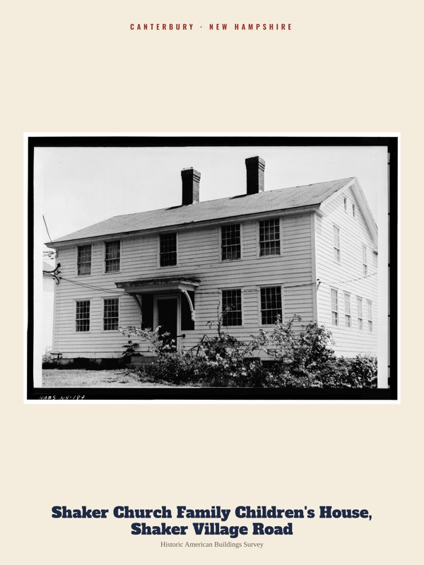 Canterbury Shaker Church Family Children's House, Shaker Village Road Archive Print artwork detail