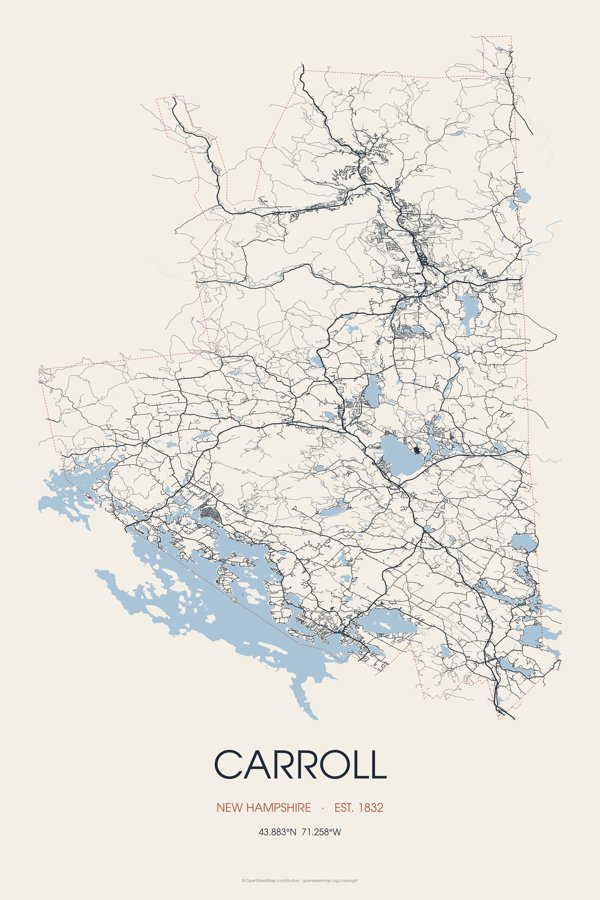 Carroll Street Map Poster · Linen artwork detail