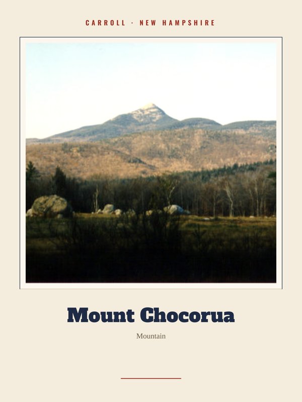 Carroll Mount Chocorua Landmark Print artwork detail