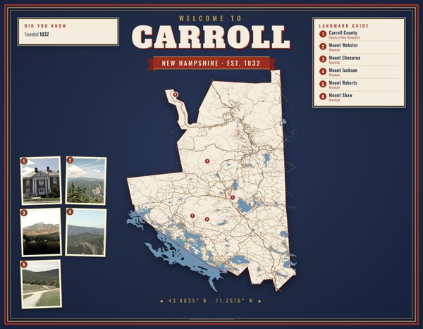 Carroll Map Placemat artwork detail