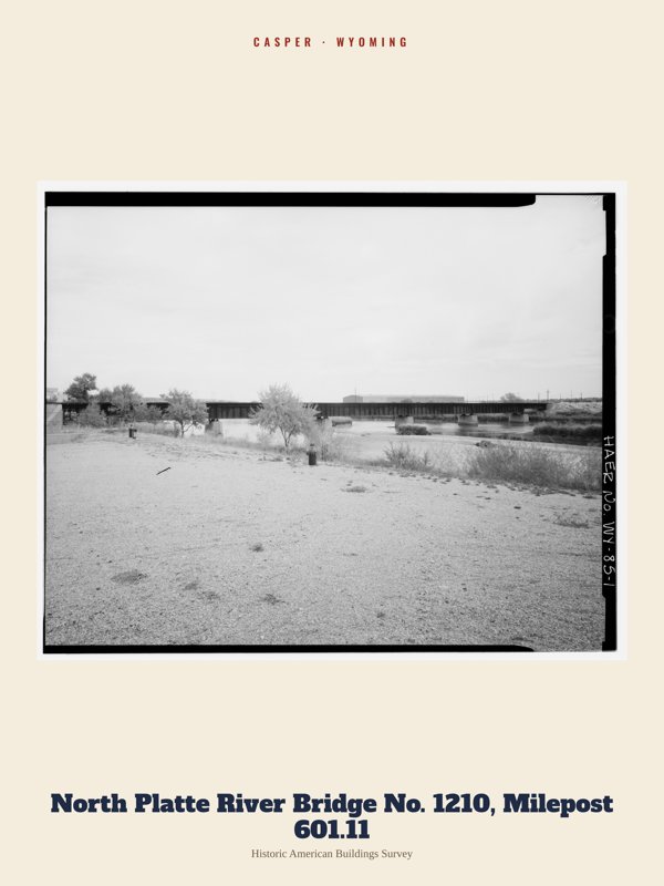 Casper North Platte River Bridge No. 1210, Milepost 601.11 Archive Print artwork detail