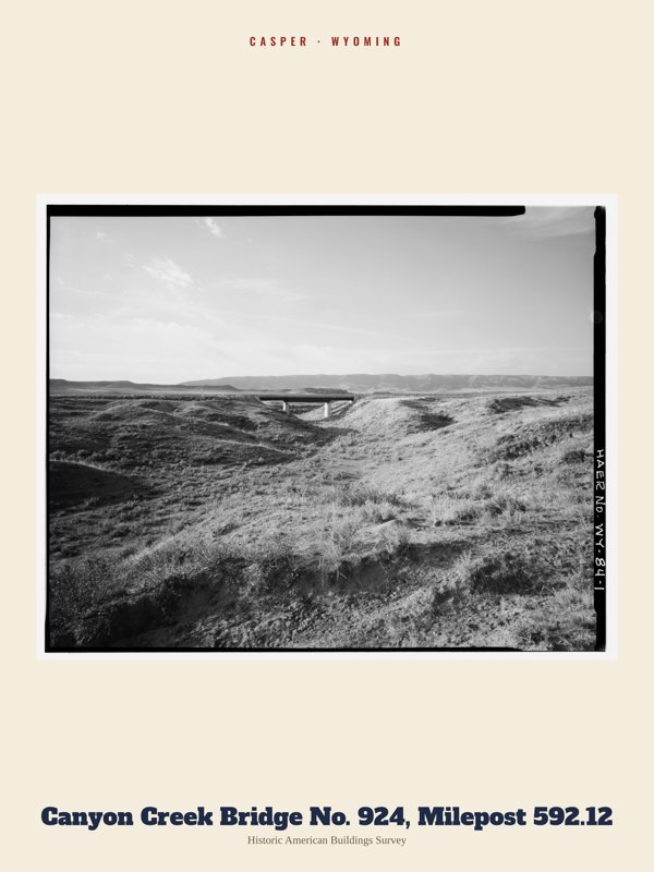 Casper Canyon Creek Bridge No. 924, Milepost 592.12 Archive Print artwork detail
