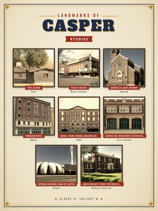 Casper Landmarks Photo Poster artwork detail