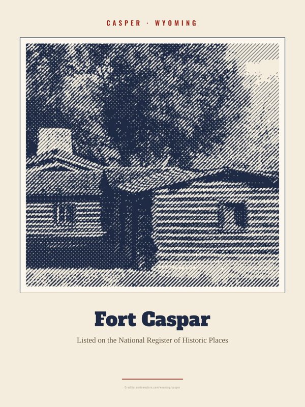 Casper Fort Caspar Landmark Print artwork detail
