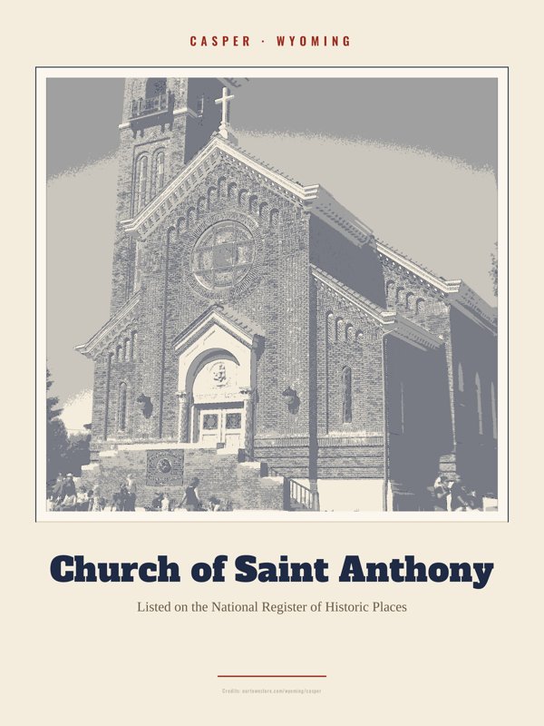 Casper Church of Saint Anthony Landmark Print artwork detail