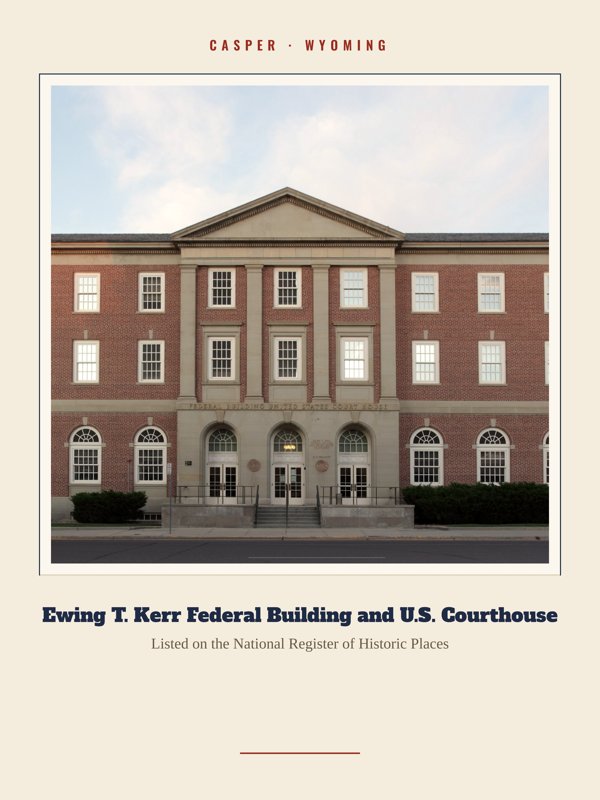 Casper Ewing T. Kerr Federal Building and U.S. Courthouse Landmark Print artwork detail