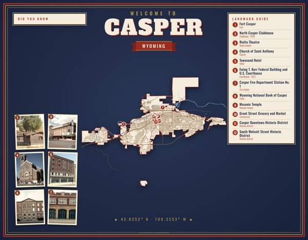 Casper Map Placemat artwork detail
