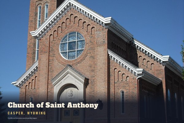 Casper Church of Saint Anthony Postcard artwork detail